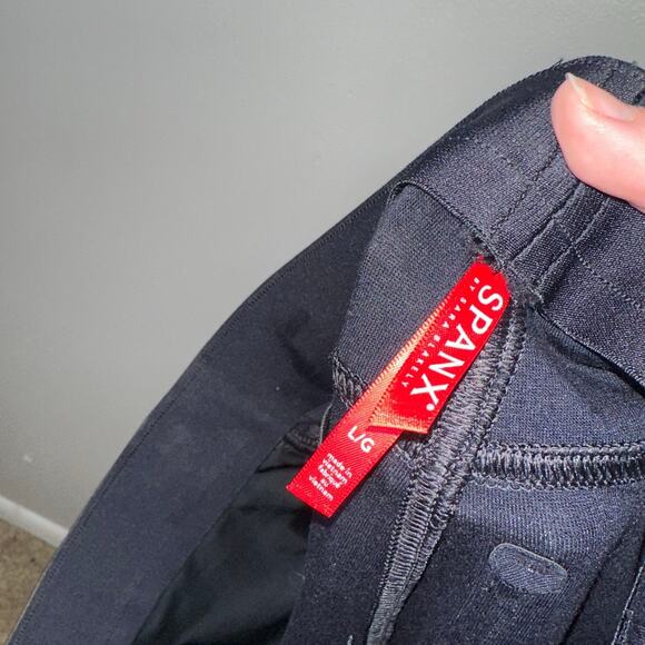 Spanx Faux Leather Leggings Black Large High Rise Shaping Slim Fit - Picture 4 of 7